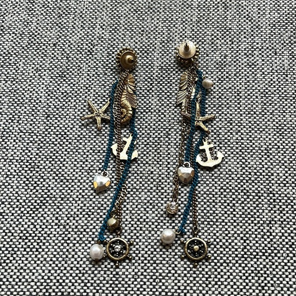 Y2K Vintage Betsey Johnson Nautical Theme Earrings Circa 2007 - Picture 13 of 17